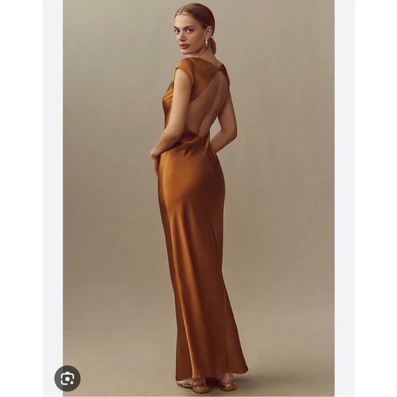 NEW! Reformation Niamh Silk Dress Copper Size 0 - Picture 3 of 5